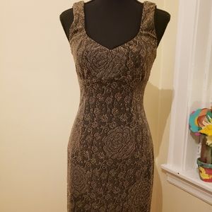 Mystic – Black/Metallic gold sleeveless mini dress for women